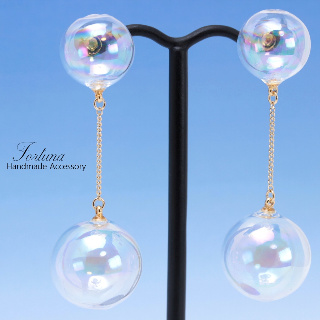 揺れるしゃぼんだま(515) ピアス/ノンホールピアス/樹脂ピアス