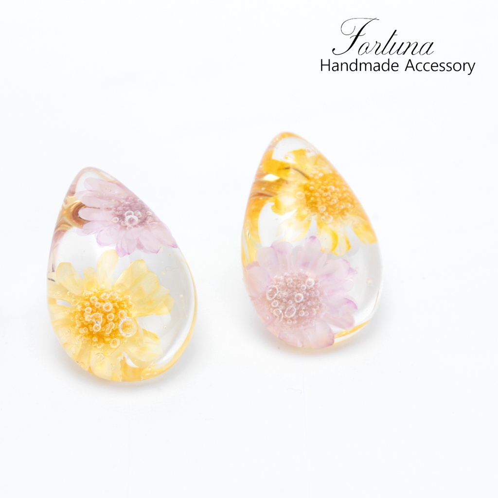 2色の花~Y&P~(526) ピアス/ノンホールピアス/樹脂ピアス