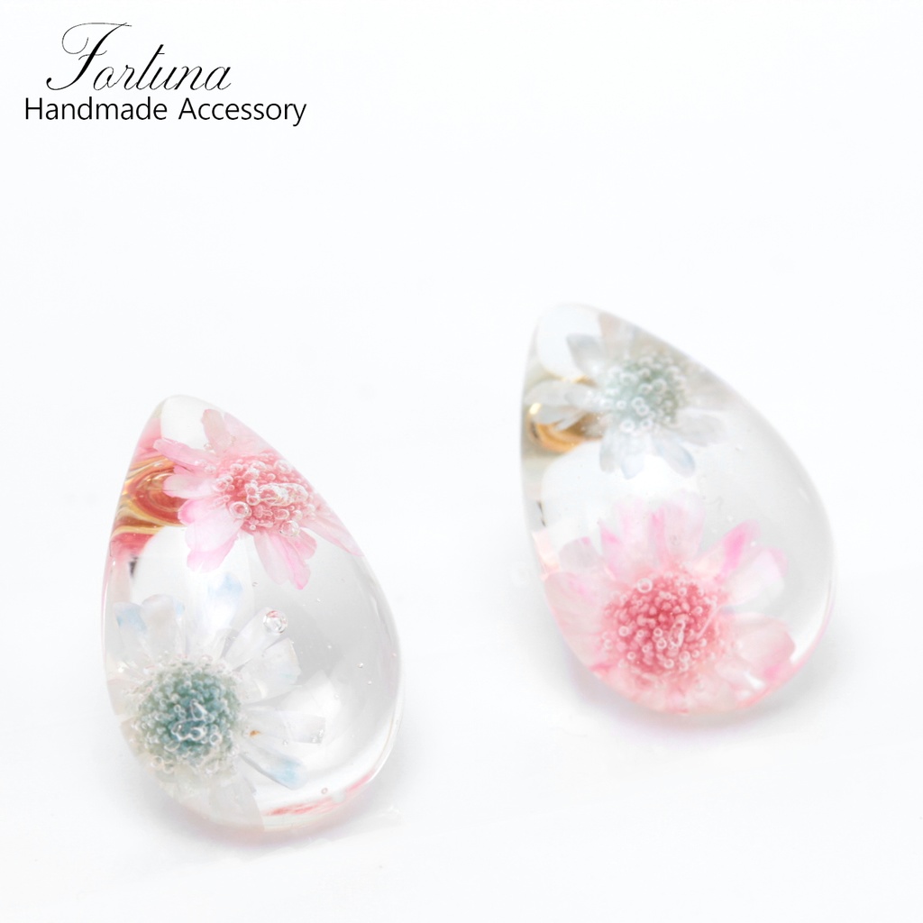 2色の花~P&B~(527) ピアス/ノンホールピアス/樹脂ピアス