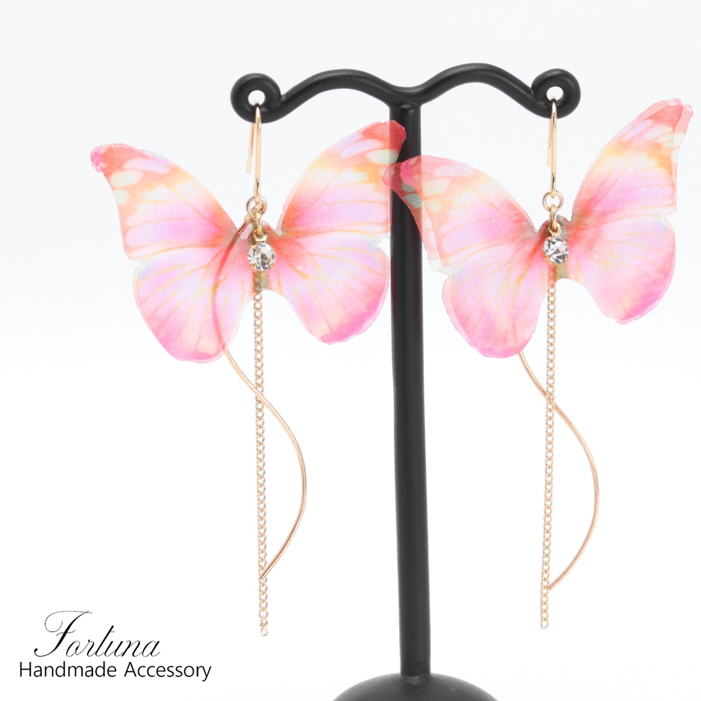 幻想蝶~薄紅~(547) ピアス/イヤリング/ノンホールピアス/樹脂ピアス