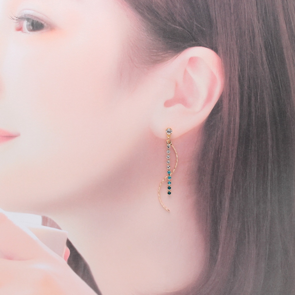 揺れるBLUE LINE(550) ピアス/ノンホールピアス/樹脂ピアス