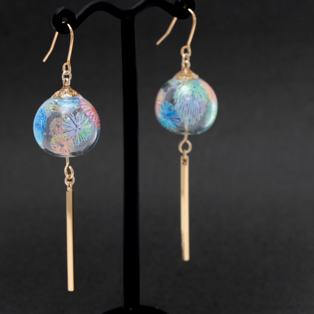 風鈴~花火~(564) ピアス/イヤリング/ノンホールピアス/樹脂ピアス