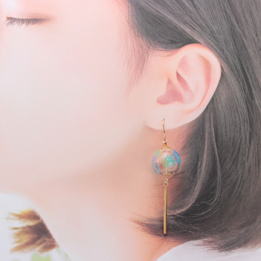 風鈴~花火~(564) ピアス/イヤリング/ノンホールピアス/樹脂ピアス