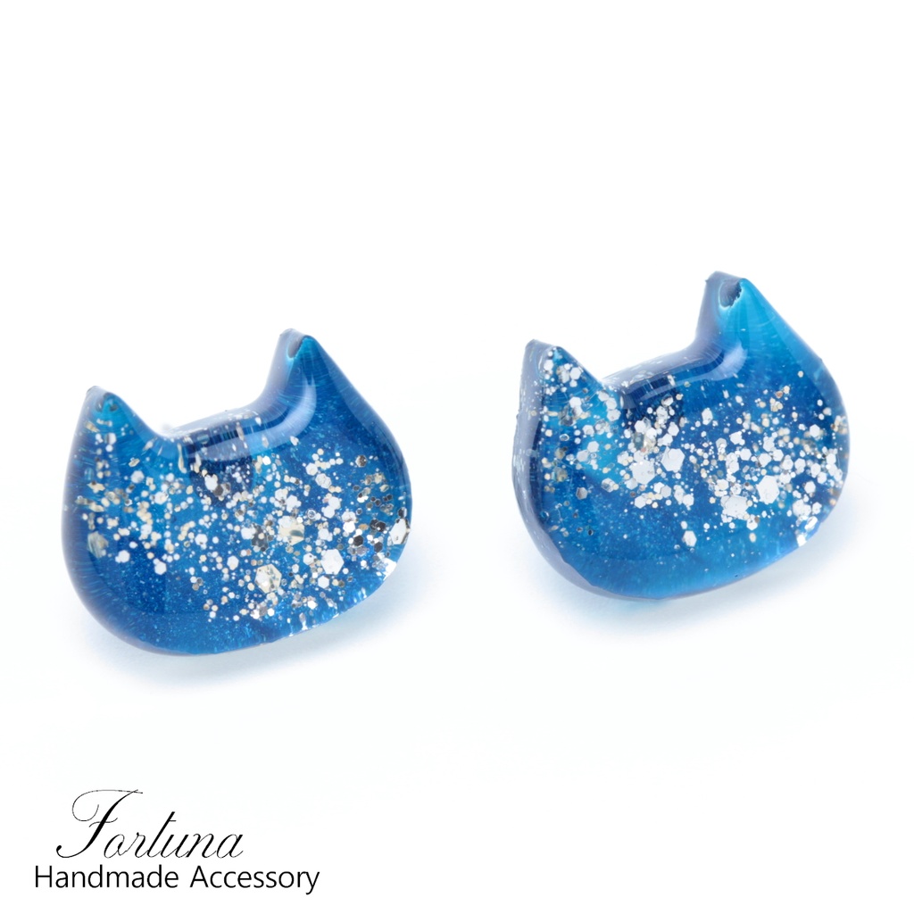 天の川~ねこ~(590) ピアス/ノンホールピアス/樹脂ピアス