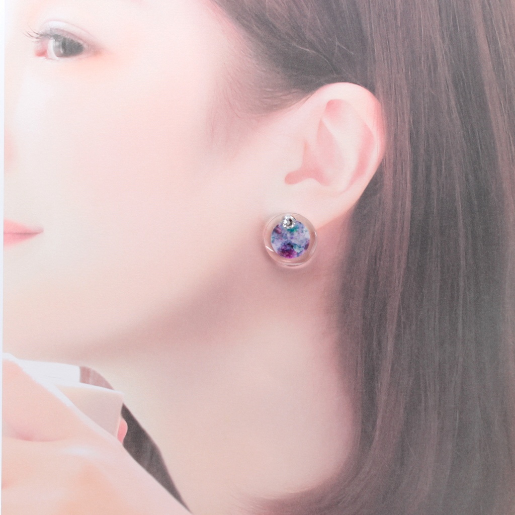 マーブルストーン(600) ピアス/ノンホールピアス/樹脂ピアス