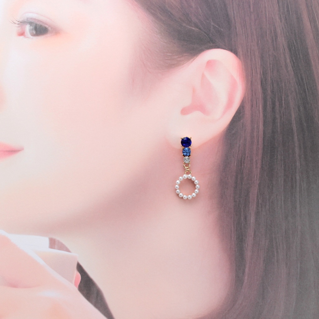 揺れるパールリング(602) ピアス/ノンホールピアス/樹脂ピアス