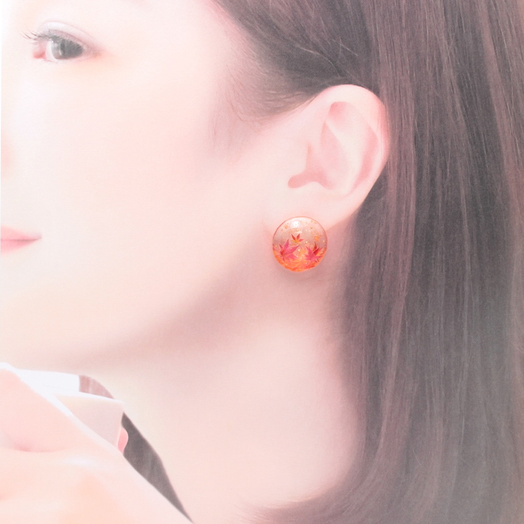 紅葉(607) ピアス/ノンホールピアス/樹脂ピアス