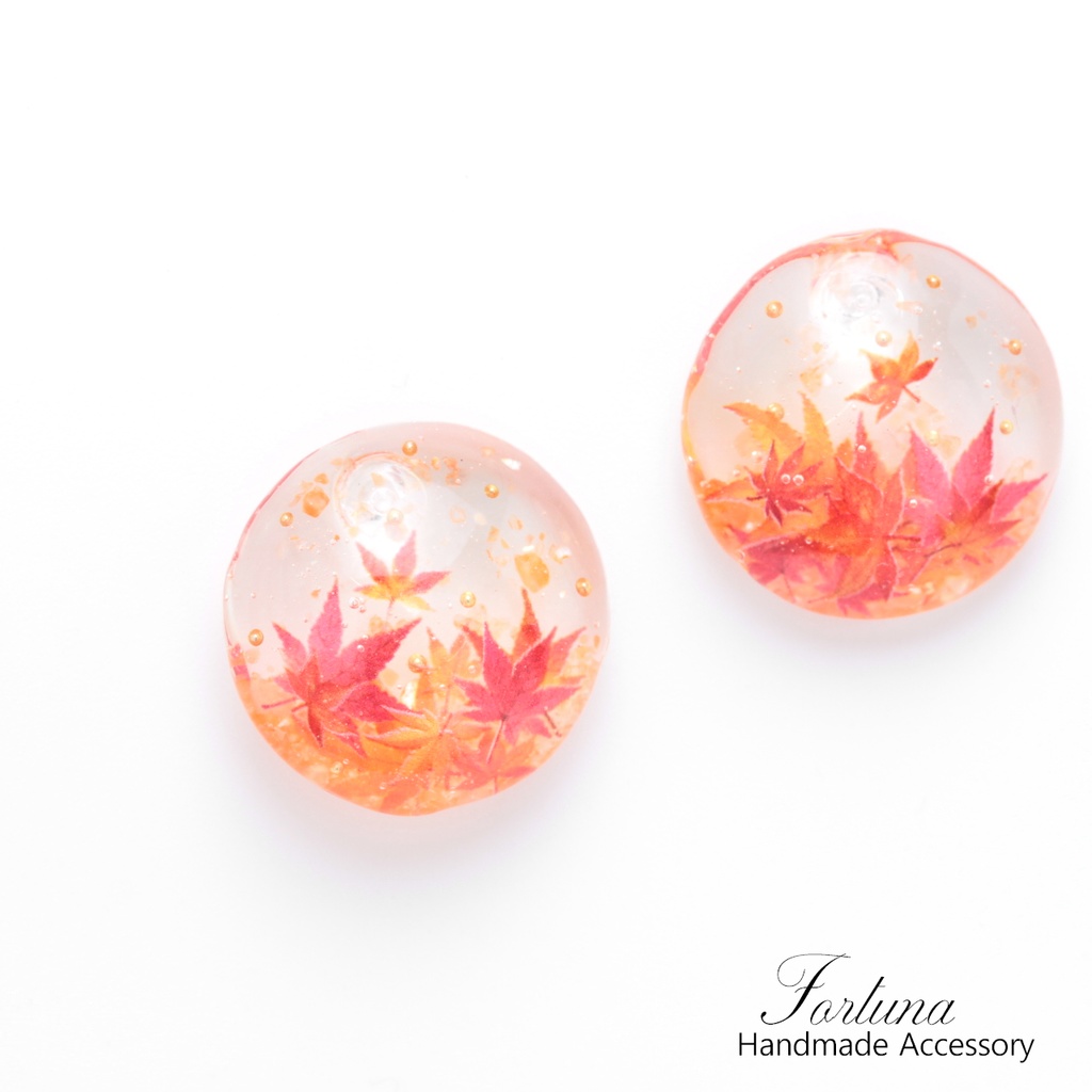 紅葉(607) ピアス/ノンホールピアス/樹脂ピアス - アクセサリー工房