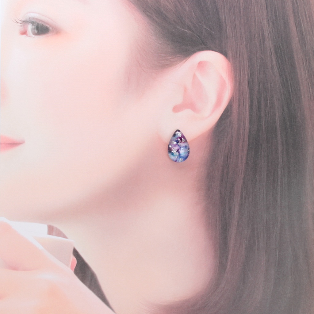 雫~Purple~(611) ピアス/ノンホールピアス/樹脂ピアス