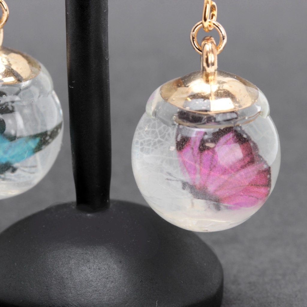 水花と蝶(615) ピアス/イヤリング/ノンホールピアス/樹脂ピアス