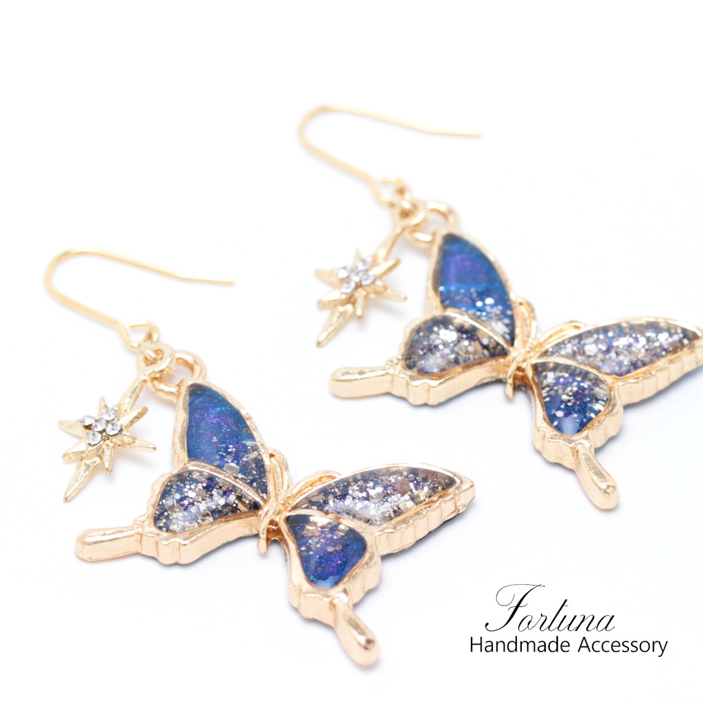 Galaxy Butterfly(625) ピアス/イヤリング/ノンホールピアス/樹脂ピアス