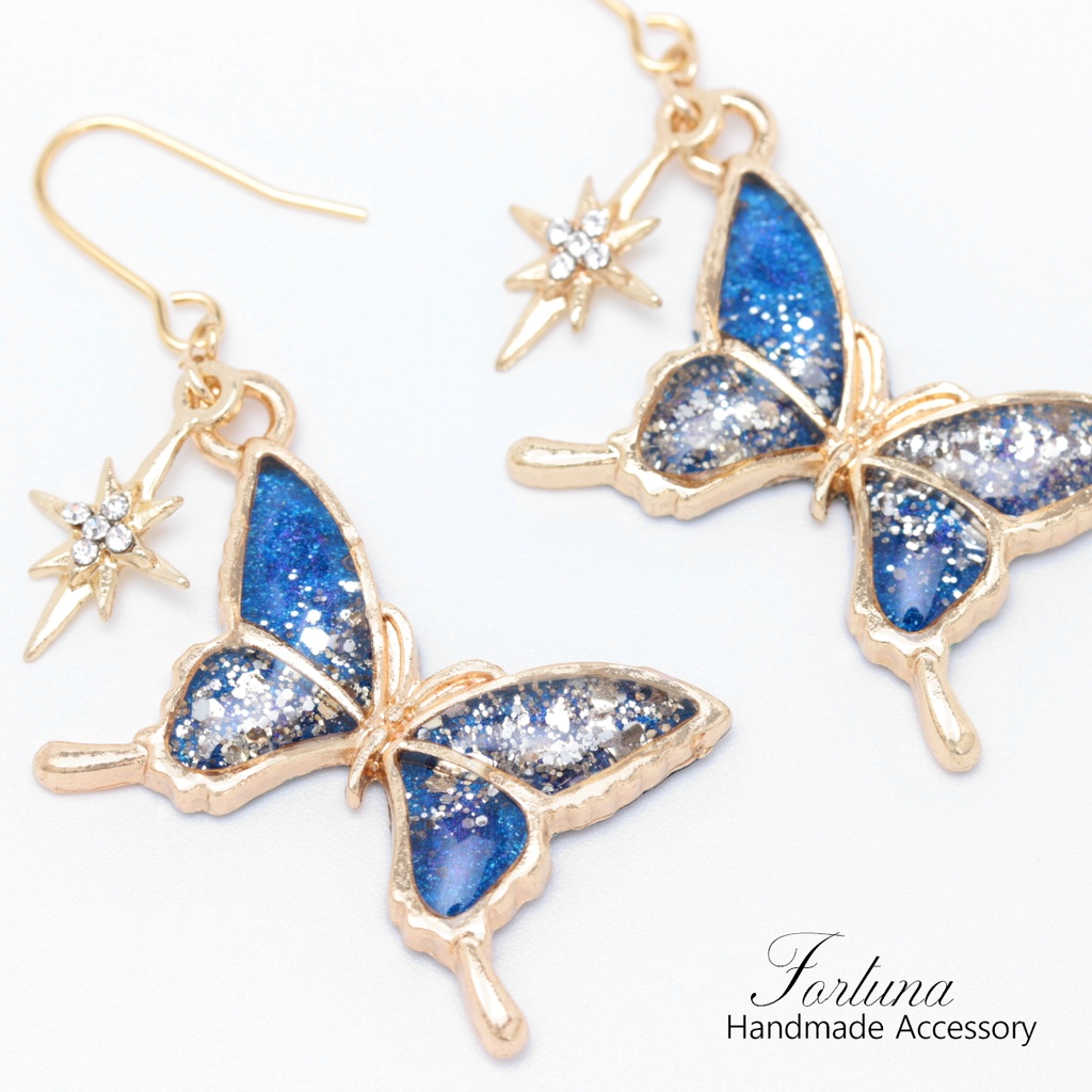 Galaxy Butterfly(625) ピアス/イヤリング/ノンホールピアス/樹脂ピアス