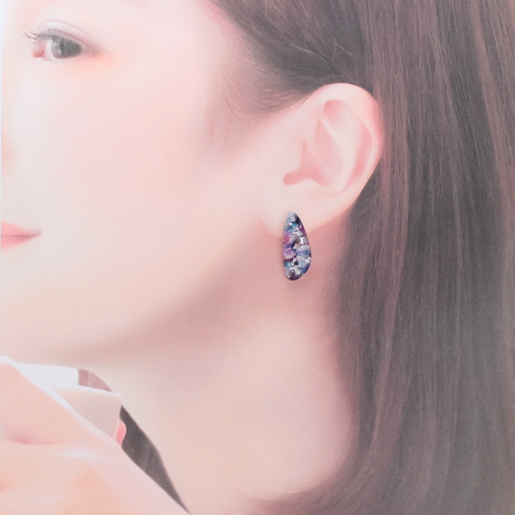 宝石~Purple~(630) ピアス/ノンホールピアス/樹脂ピアス