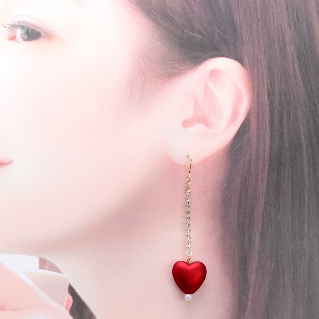 揺れるHEART(636) ピアス/イヤリング/ノンホールピアス/樹脂ピアス