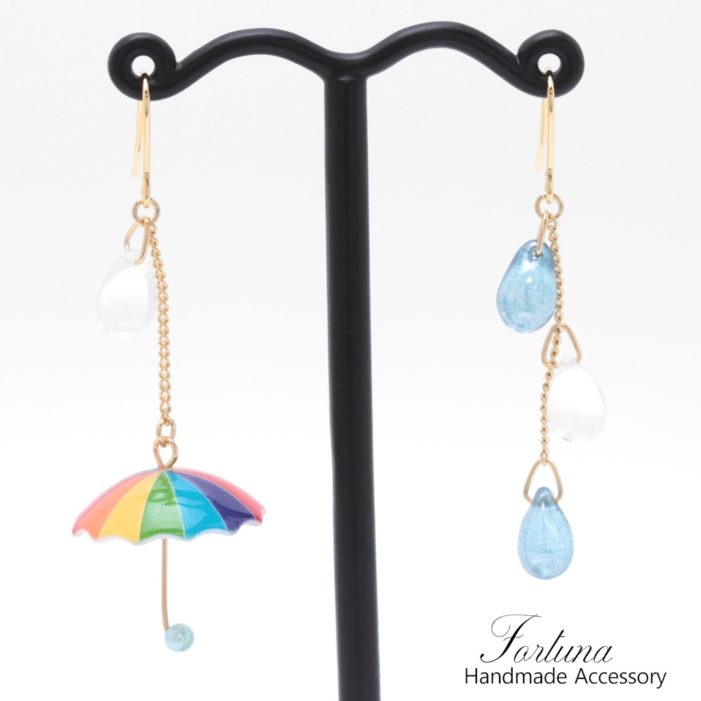 雨降り~Rainbow~(639) ピアス/イヤリング/ノンホールピアス/樹脂ピアス