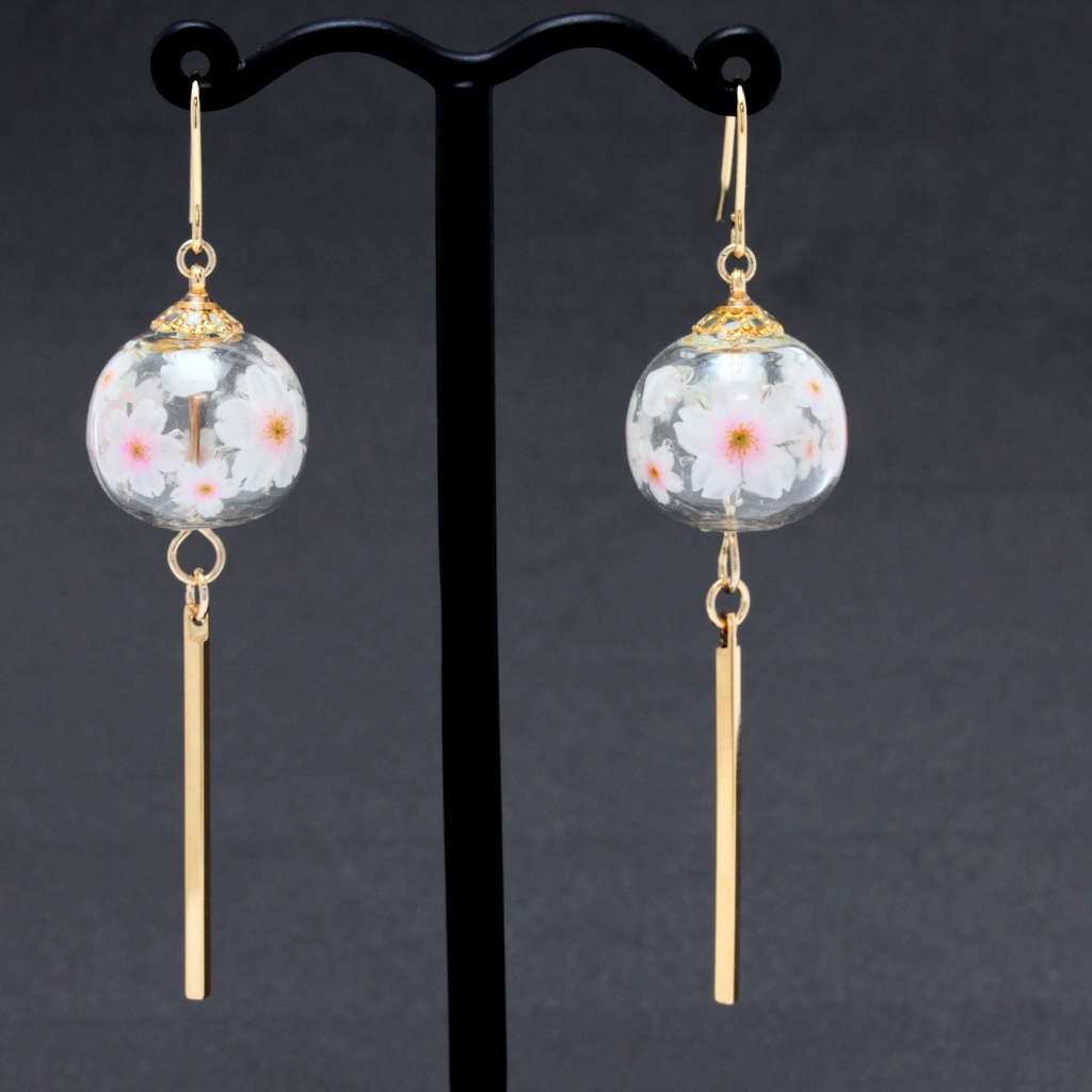風鈴~桜~(641) ピアス/イヤリング/ノンホールピアス/樹脂ピアス