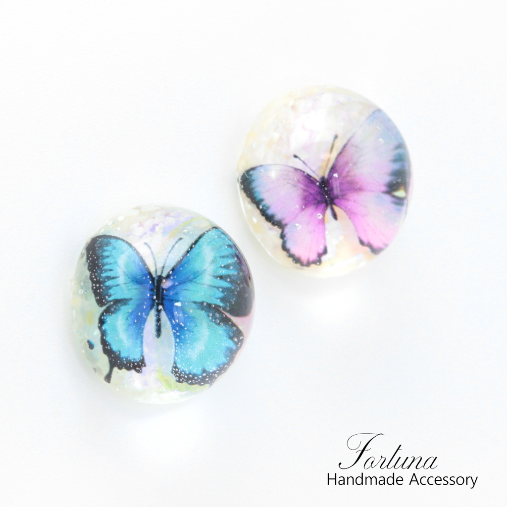 オーロラ蝶(672) ピアス/ノンホールピアス/樹脂ピアス