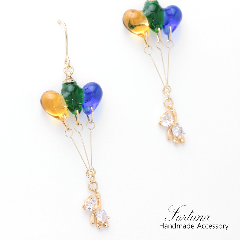 風船とクマさん~gummi~(689) ピアス/イヤリング/ノンホールピアス/樹脂ピアス