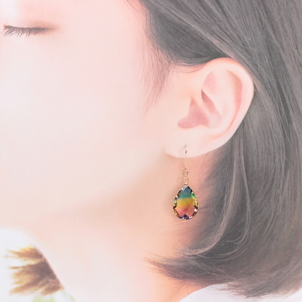 Colorful Drop(695) ピアス/イヤリング/ノンホールピアス/樹脂ピアス