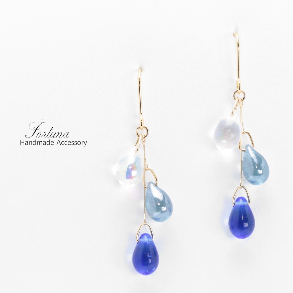 グラデーションドロップ~BLUE~(746) ピアス/イヤリング/ノンホールピアス/樹脂ピアス