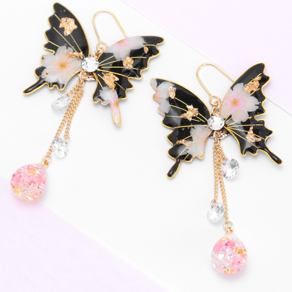 胡蝶~Cherry blossoms~(c3) ピアス/イヤリング/ノンホールピアス/樹脂ピアス
