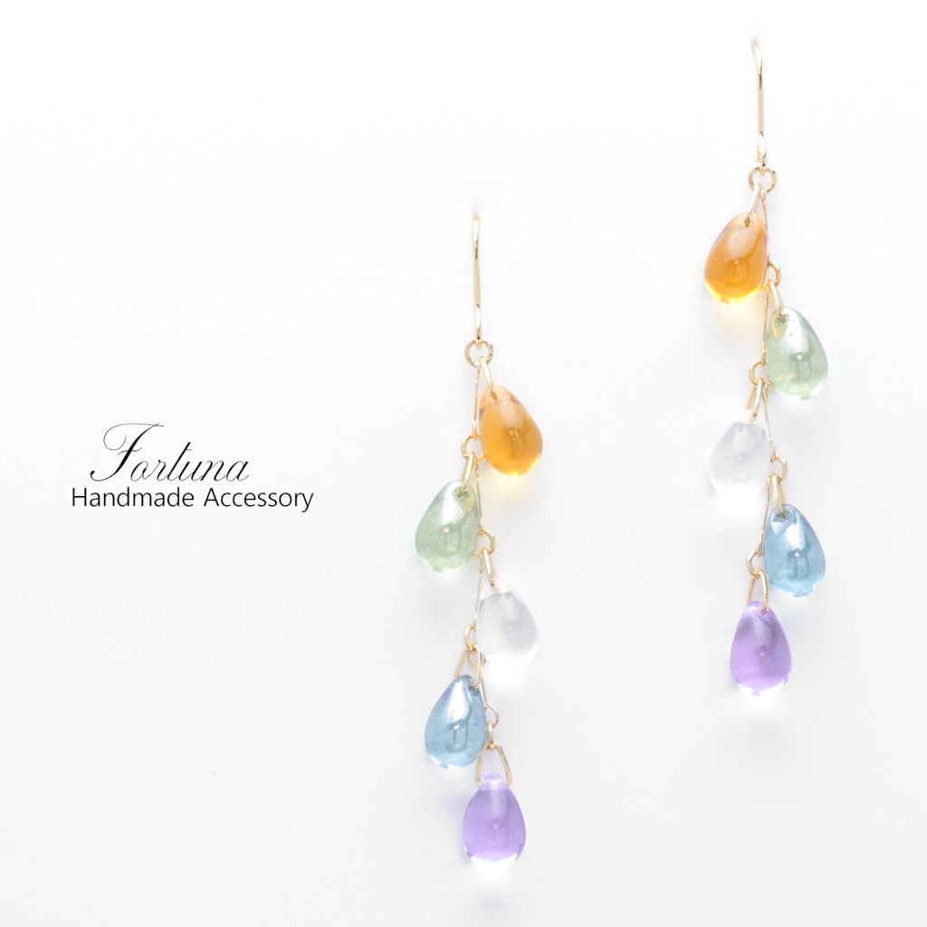 カラフルドロップ(764) ピアス/イヤリング/ノンホールピアス/樹脂ピアス