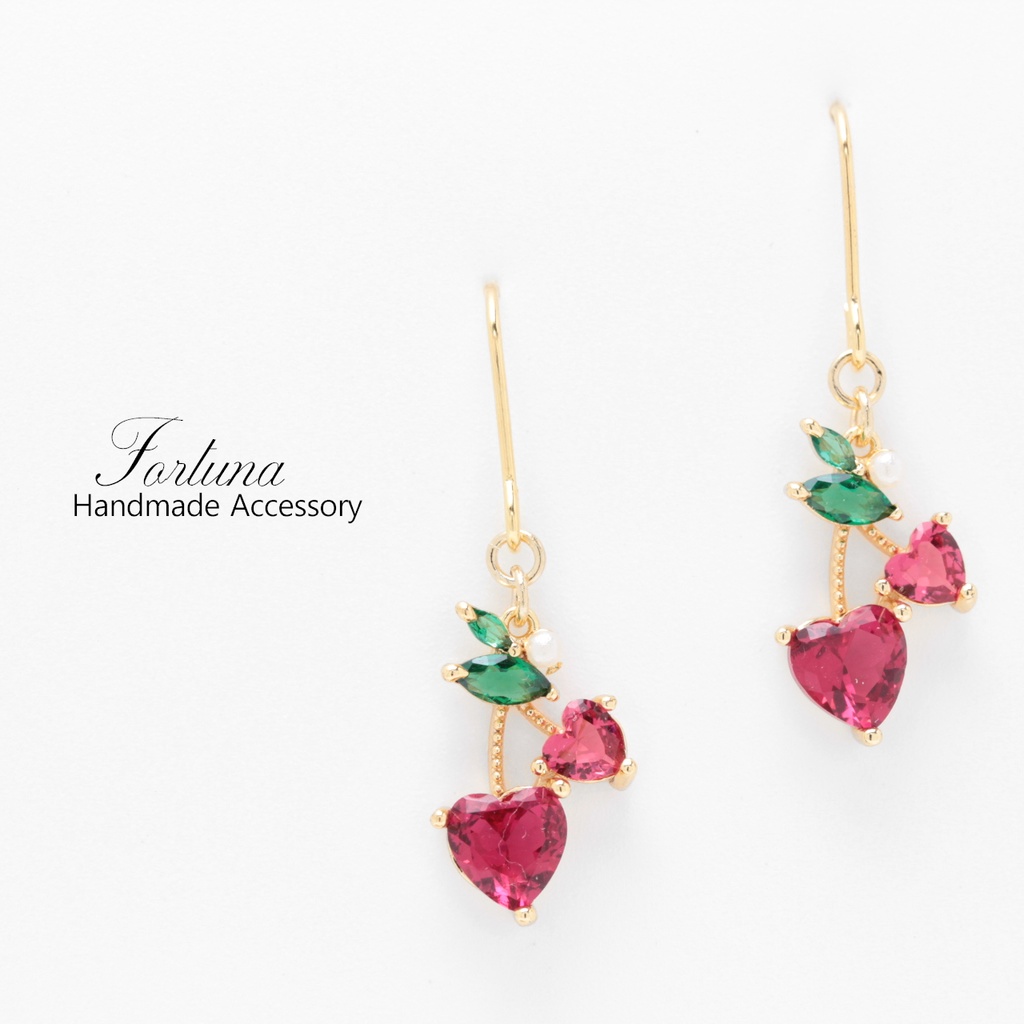 Cherry Crystal(770) ピアス/イヤリング/ノンホールピアス/樹脂ピアス