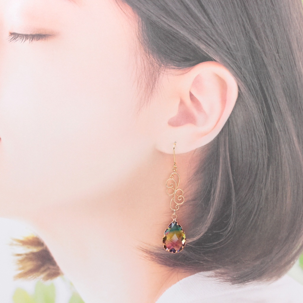 Colorful Drop~Long~(780) ピアス/イヤリング/ノンホールピアス/樹脂ピアス
