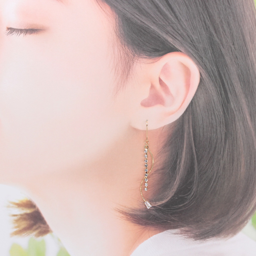 CLEAR×WAVE(782) ピアス/ノンホールピアス/樹脂ピアス