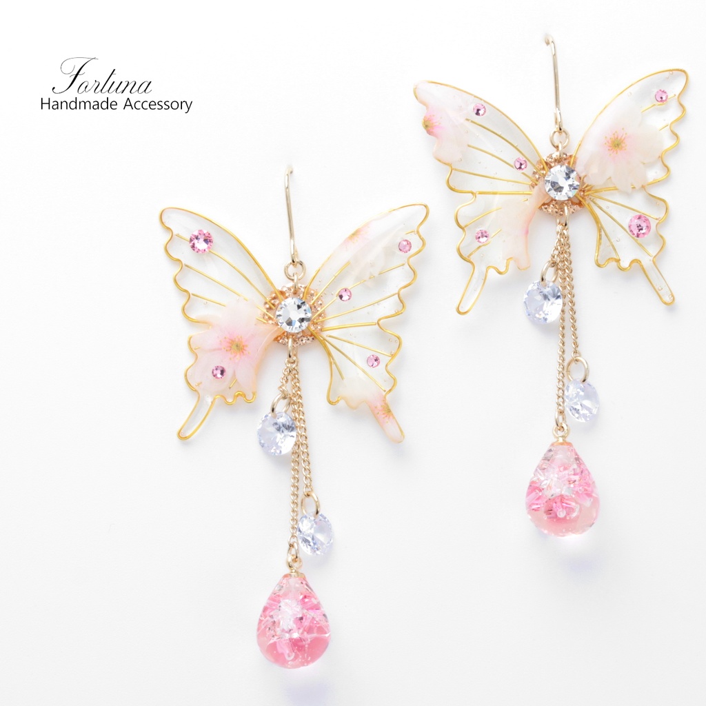 胡蝶~Cherry blossoms 2~(c17) ピアス/イヤリング/ノンホールピアス/樹脂ピアス