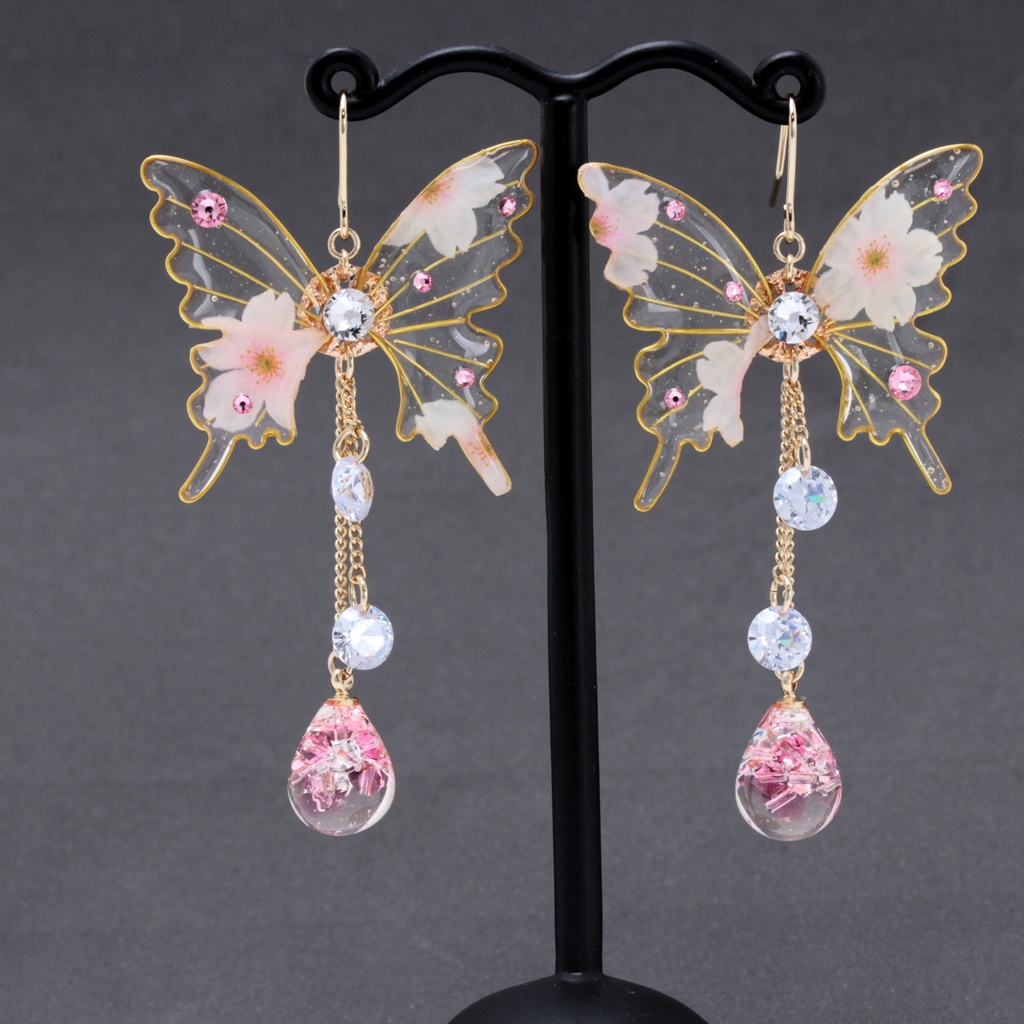 胡蝶~Cherry blossoms 2~(c17) ピアス/イヤリング/ノンホールピアス/樹脂ピアス