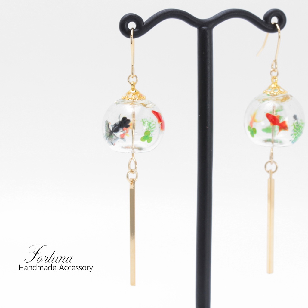 風鈴~金魚~(796) ピアス/イヤリング/ノンホールピアス/樹脂ピアス