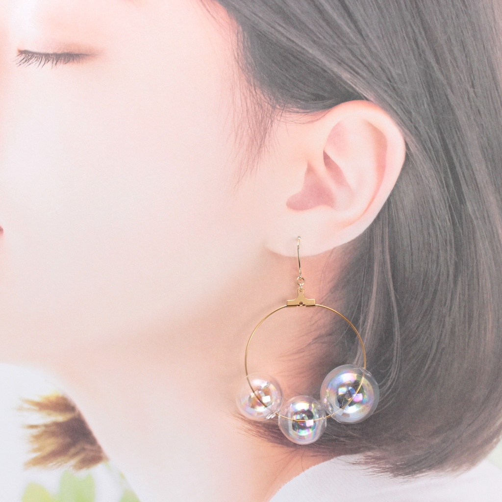 しゃぼんだま。りんぐ(799) ピアス/ノンホールピアス/樹脂ピアス