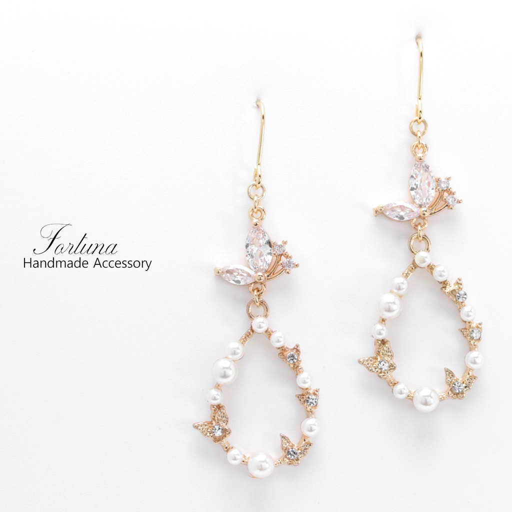 Butterfly&Drop(807) ピアス/イヤリング/ノンホールピアス/樹脂ピアス