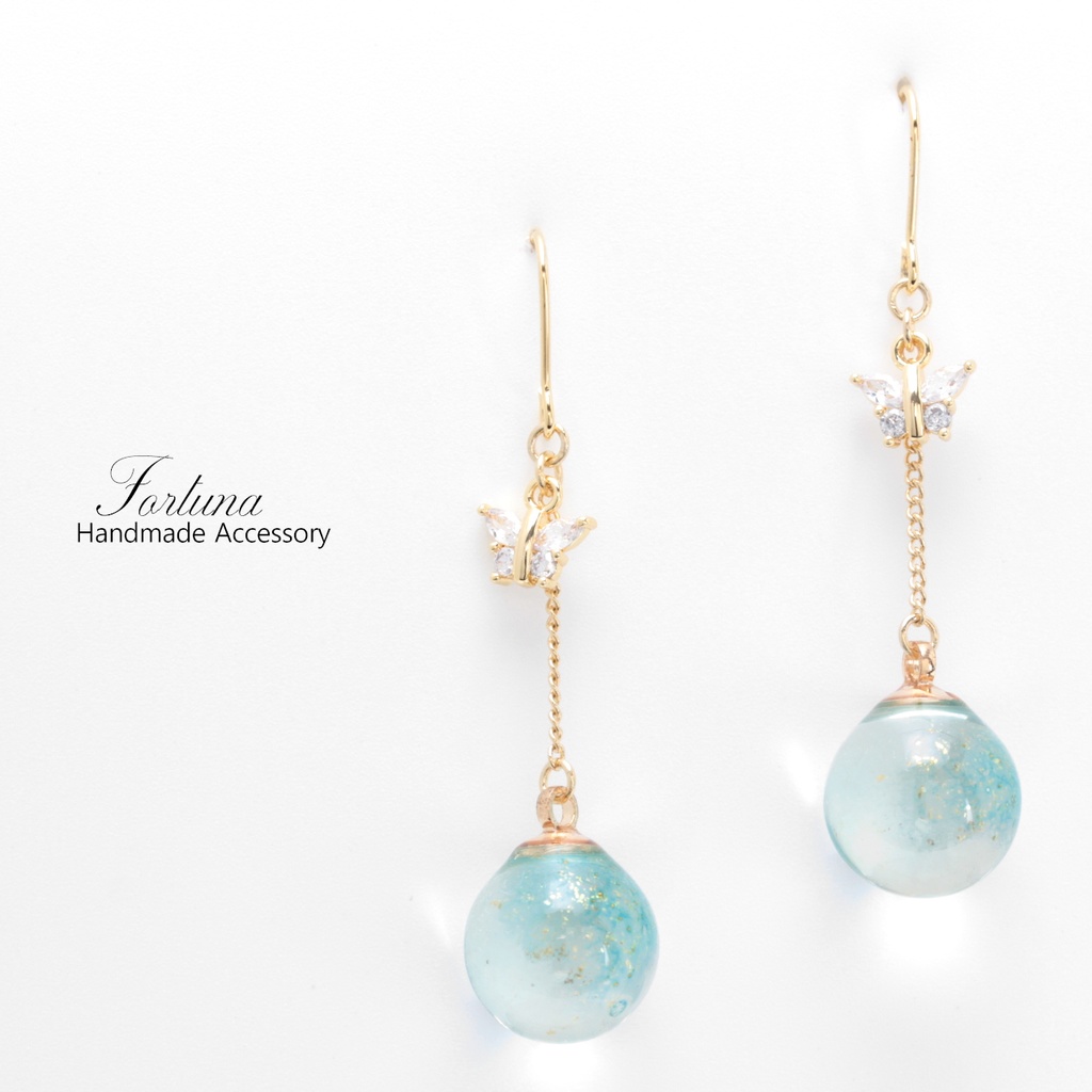 つるん玉~空~(814) ピアス/イヤリング/ノンホールピアス/樹脂ピアス