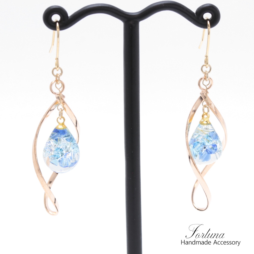 Blue Drop(821) ピアス/イヤリング/ノンホールピアス/樹脂ピアス