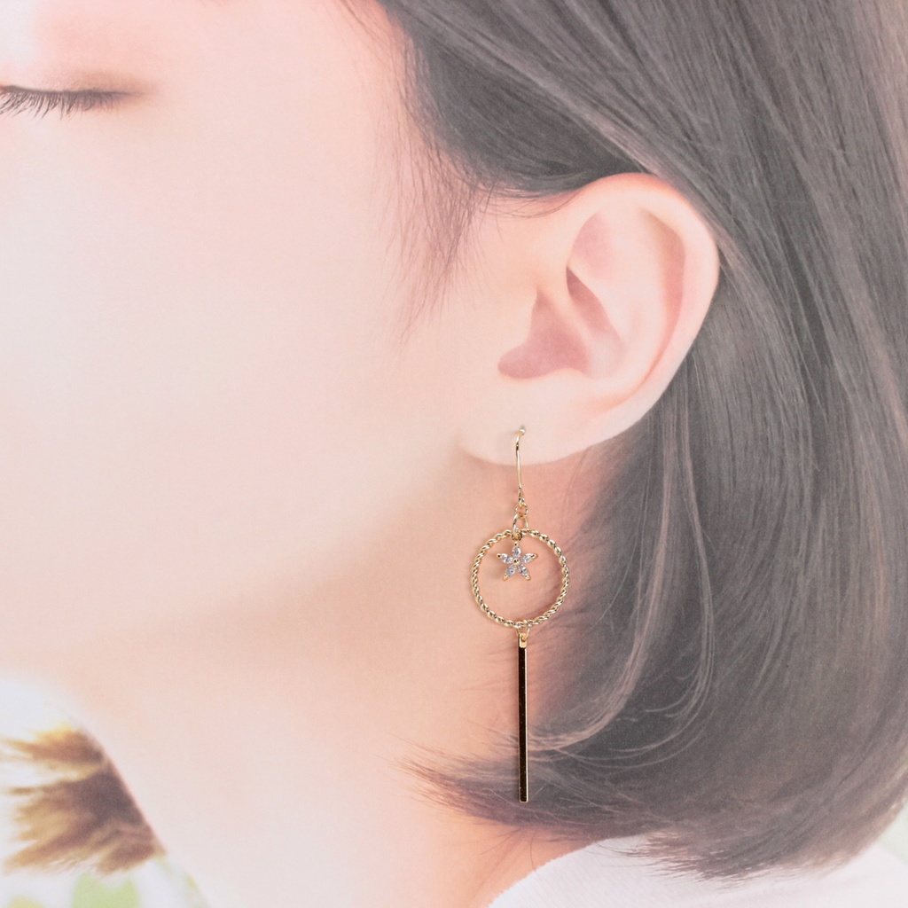 Pretty Flowers(829) ピアス/イヤリング/ノンホールピアス/樹脂ピアス