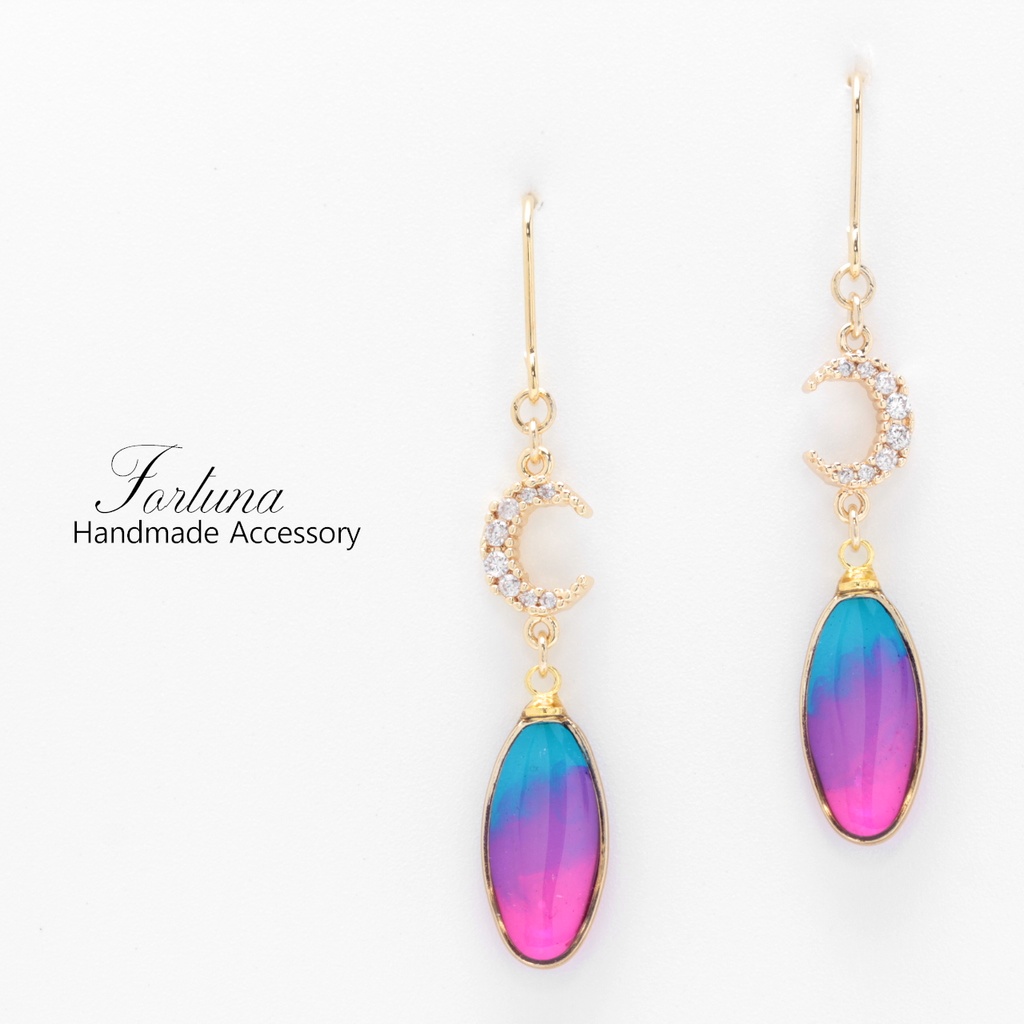 Moon Gradation~Purple~(839) ピアス/イヤリング/ノンホールピアス/樹脂ピアス