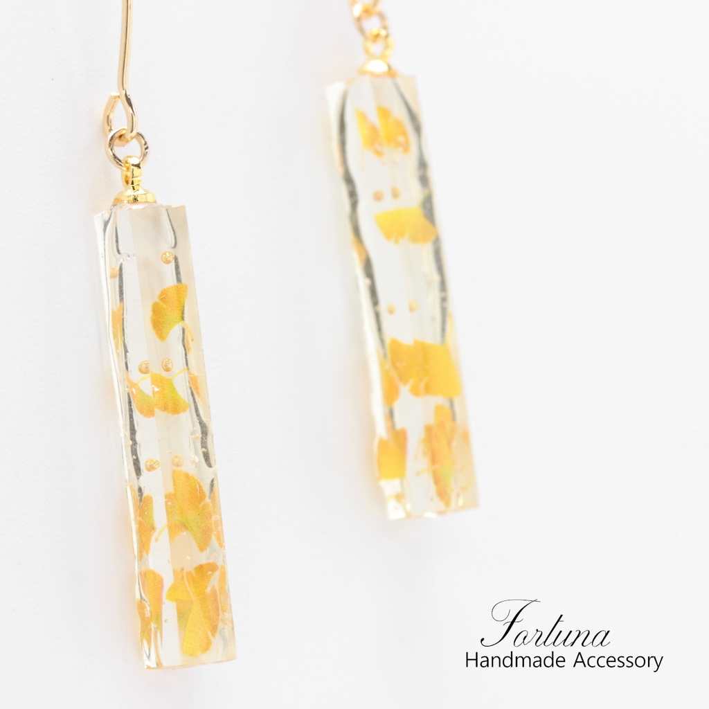 氷柱~銀杏~(840) ピアス/イヤリング/ノンホールピアス/樹脂ピアス