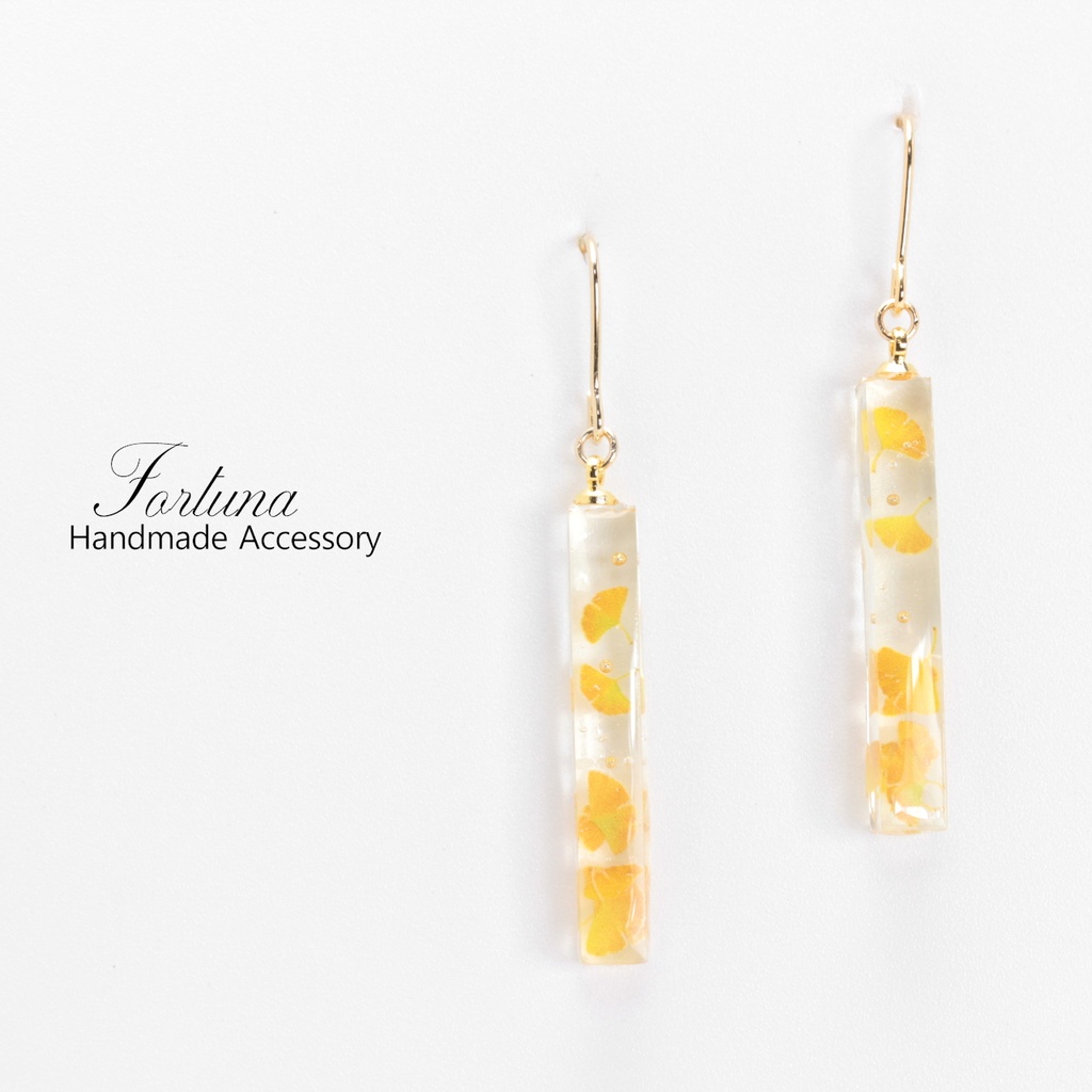 氷柱~銀杏~(840) ピアス/イヤリング/ノンホールピアス/樹脂ピアス