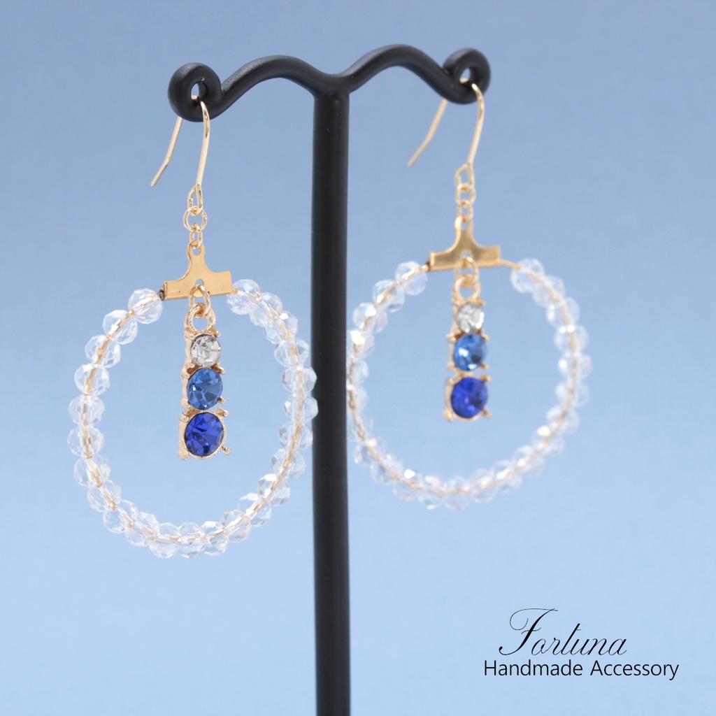 Crystal Ring~Blue~(860) ピアス/イヤリング/ノンホールピアス/樹脂ピアス