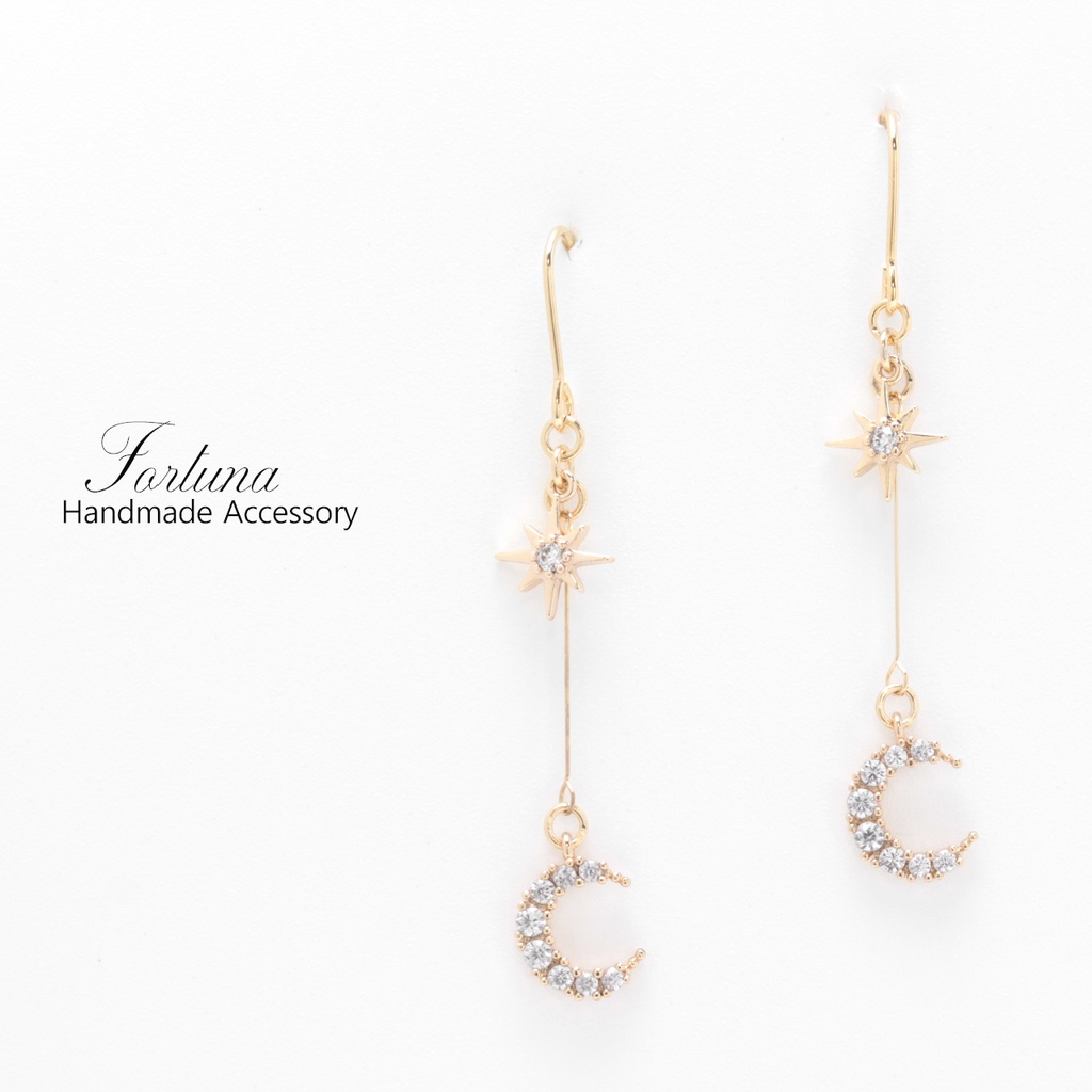 Moon Star(867) ピアス/イヤリング/ノンホールピアス/樹脂ピアス