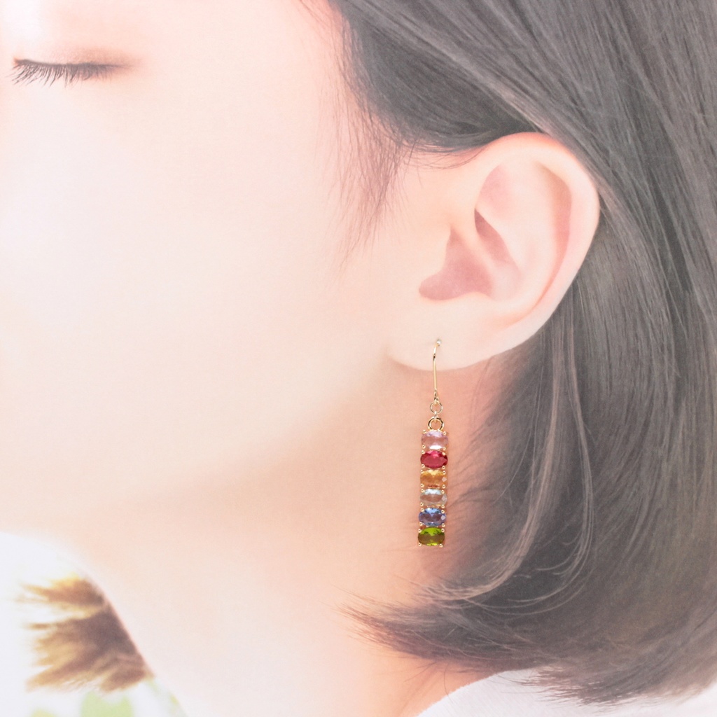 Colorful Jewel(893) ピアス/イヤリング/ノンホールピアス/樹脂ピアス