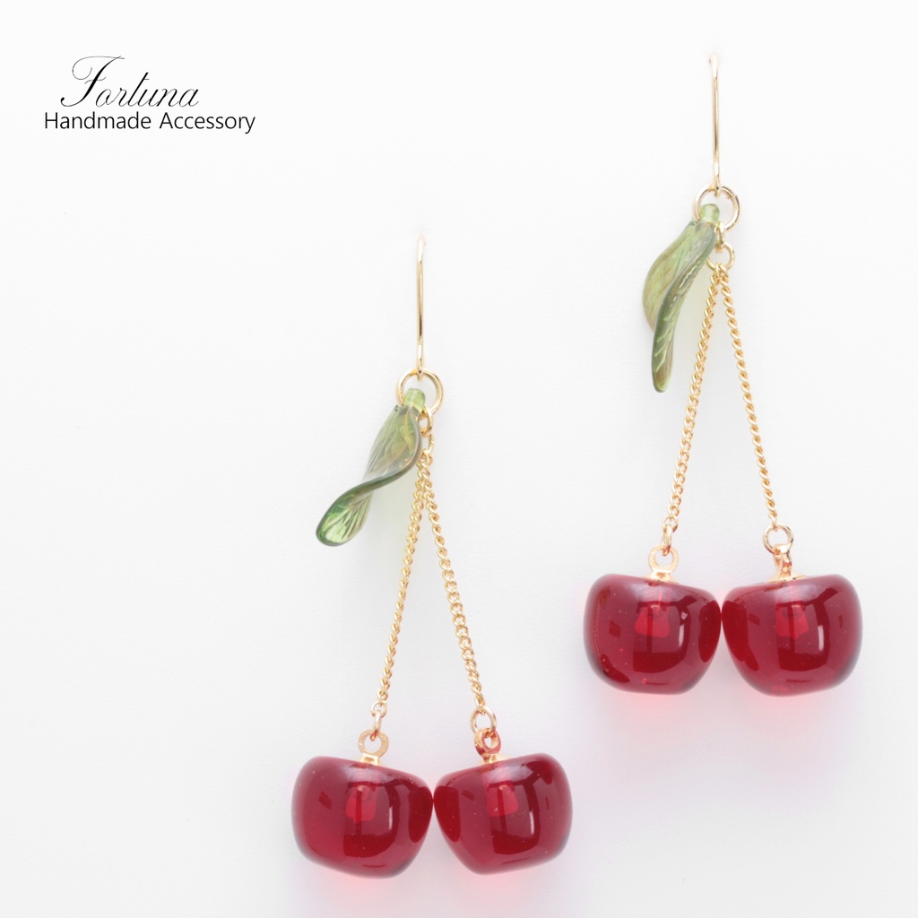 さくらんぼ~ろんぐ~(919) ピアス/イヤリング/ノンホールピアス/樹脂ピアス