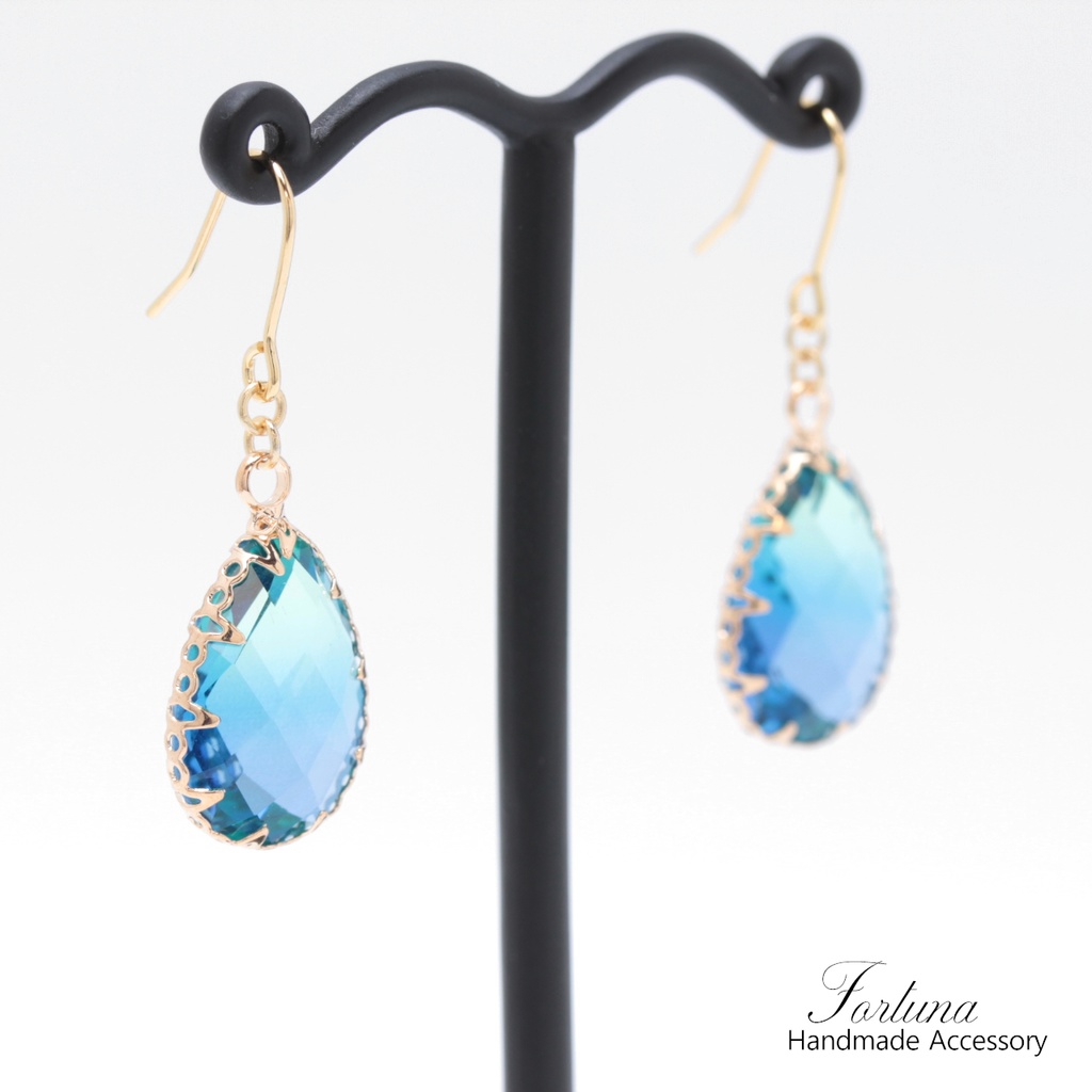 Blue Drop(924) ピアス/イヤリング/ノンホールピアス/樹脂ピアス