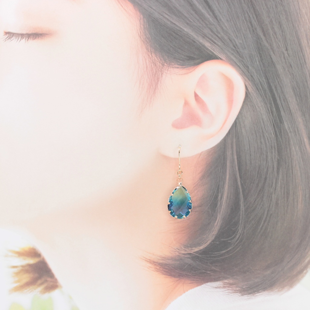 Blue Drop(924) ピアス/イヤリング/ノンホールピアス/樹脂ピアス