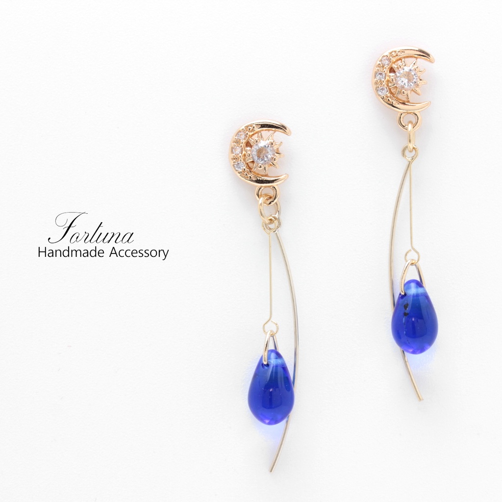 moon arch~青~(a932) ピアス/ノンホールピアス/樹脂ピアス
