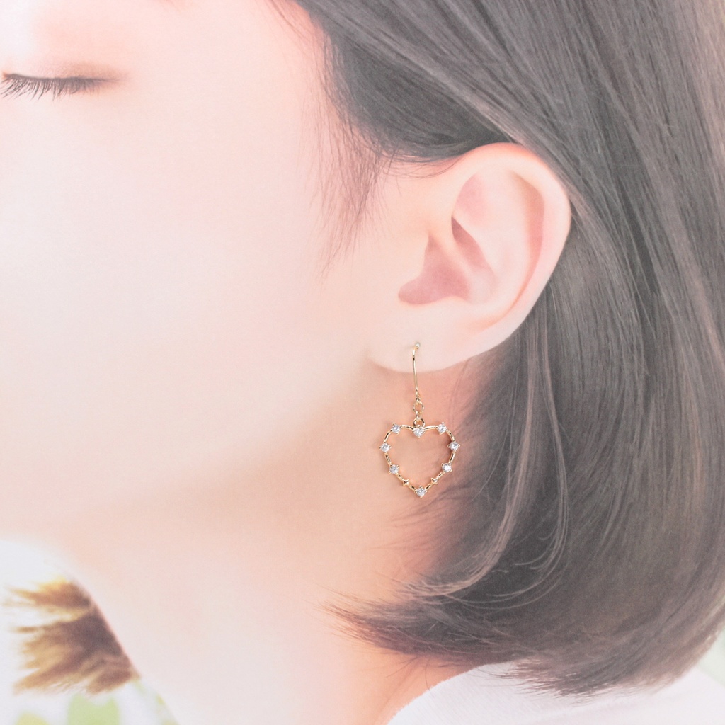 Simple Heart(941) ピアス/イヤリング/ノンホールピアス/樹脂ピアス