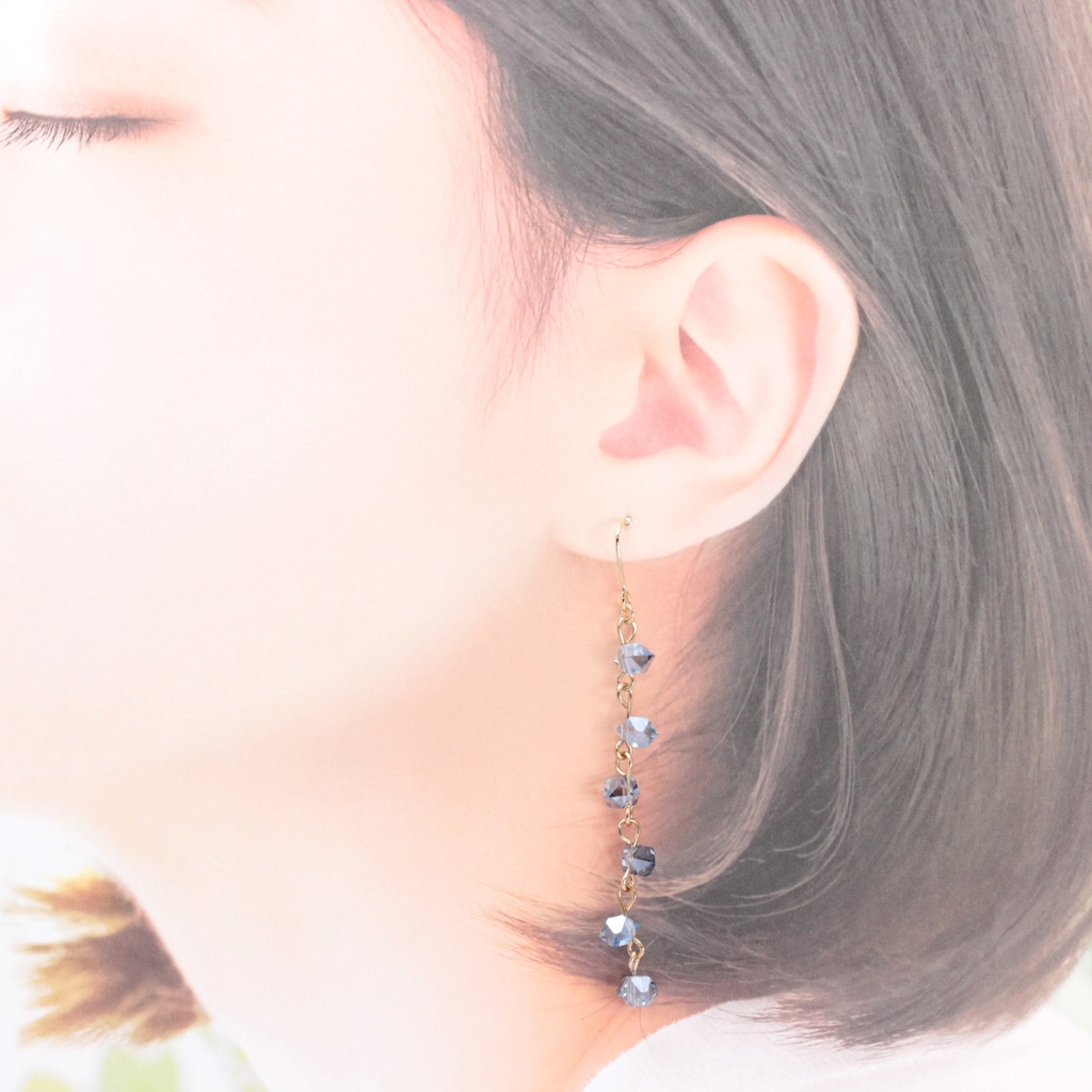 Glass beads(947) ピアス/イヤリング/ノンホールピアス/樹脂ピアス