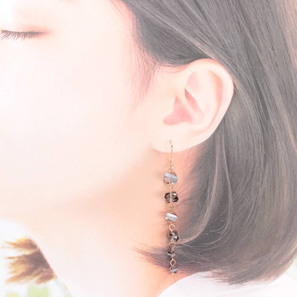 Line Beads(955) ピアス/イヤリング/ノンホールピアス/樹脂ピアス